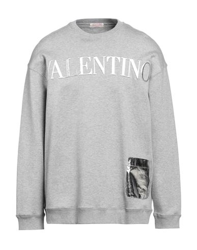 Shop Valentino Garavani Man Sweatshirt Grey Size L Cotton, Polyamide, Elastane