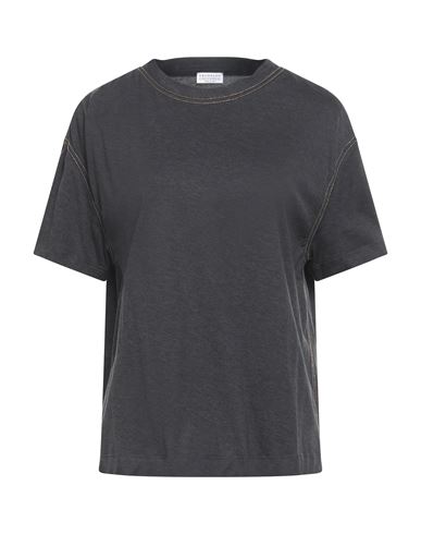 Shop Brunello Cucinelli Woman T-shirt Steel Grey Size M Cotton, Ecobrass