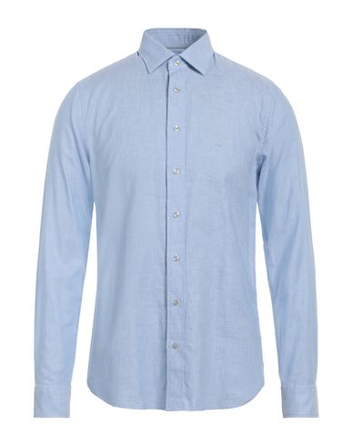 Michael Kors Mens Man Shirt Sky Blue Size 15 ½ Cotton, Linen