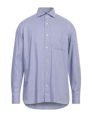 Shop Luigi Borrelli Napoli Man Shirt Blue Size 17 Cotton