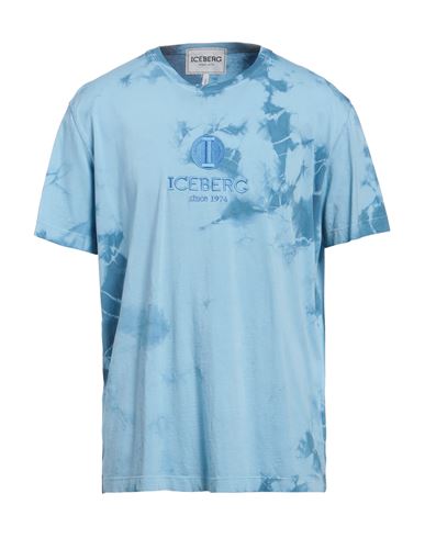 Iceberg Man T-shirt Sky Blue Size Xxl Cotton