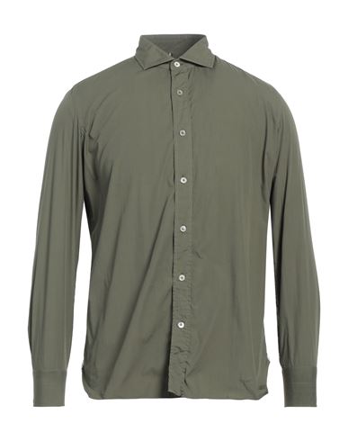 Luigi Borrelli Napoli Man Shirt Military Green Size S Cotton