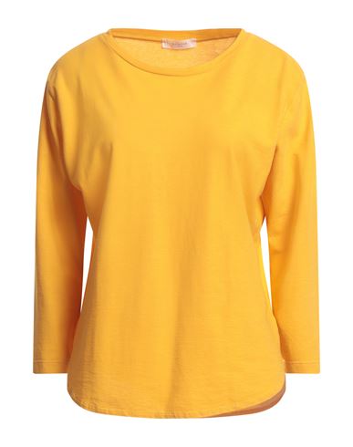 Zanone Woman T-shirt Ocher Size 4 Cotton In Yellow