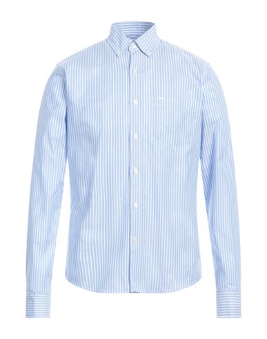 Michael Kors Mens Man Shirt Azure Size S Cotton, Elastane In Blue