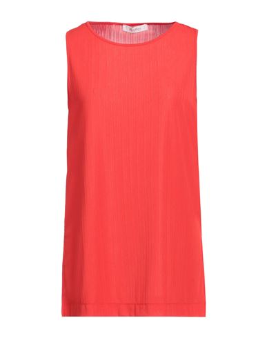 Max Mara Woman Top Red Size M Polyester, Elastane In Red