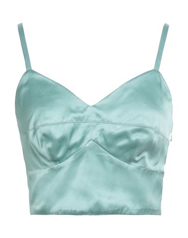 Pucci Woman Top Light Green Size 4 Acetate, Polyester In Blue