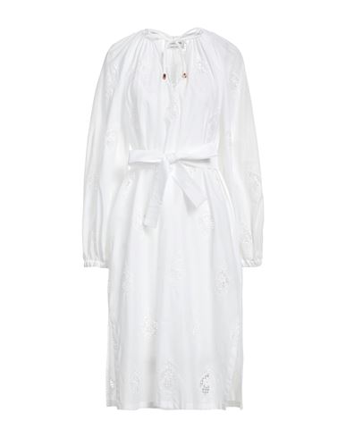 Shop Phaeonia Woman Midi Dress White Size 10 Cotton, Polyester