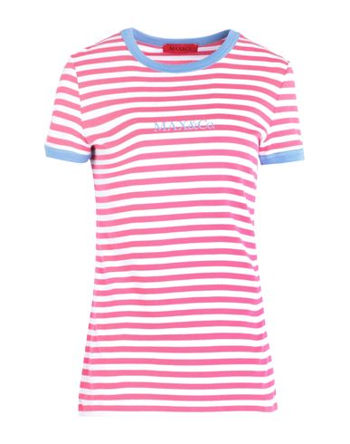 Shop Max & Co . Woman T-shirt Fuchsia Size Xl Cotton In Pink