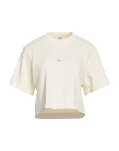 Off-white Woman T-shirt Cream Size Xs Cotton