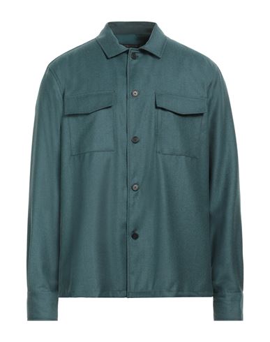 Shop Low Brand Man Shirt Deep Jade Size 5 Virgin Wool In Green
