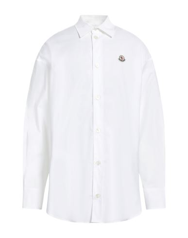 Moncler Man Shirt White Size M Cotton, Elastane
