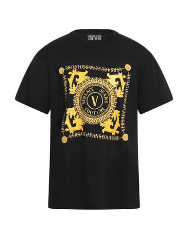 VERSACE JEANS COUTURE VERSACE JEANS COUTURE MAN T-SHIRT BLACK SIZE L COTTON