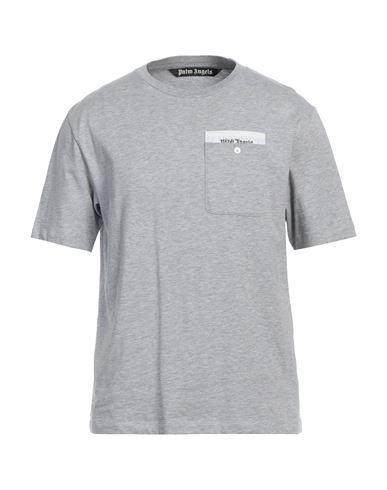 Palm Angels Man T-shirt Light Grey Size M Cotton, Polyester In Grey