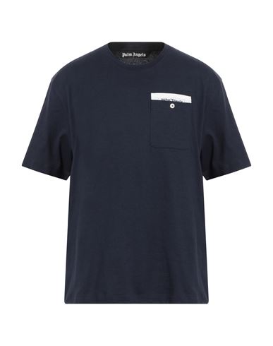 Shop Palm Angels Man T-shirt Navy Blue Size Xxl Cotton, Polyester