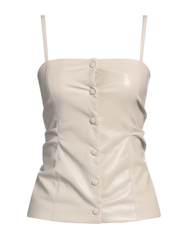 Erika Cavallini Woman Top Beige Size 2 Polyester, Polyurethane, Virgin Wool In Neutral