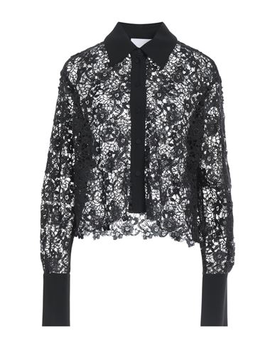 Shop Erika Cavallini Woman Shirt Black Size 6 Polyester, Viscose, Acetate