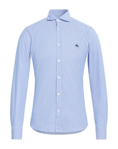 Etro Man Shirt Light Blue Size 15 ½ Cotton, Elastane