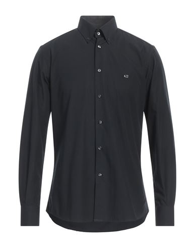 Etro Man Shirt Black Size 16 Cotton