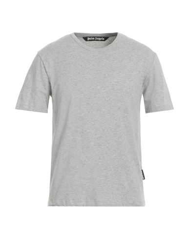Palm Angels Man T-shirt Light Grey Size Xl Cotton, Elastane, Polyester