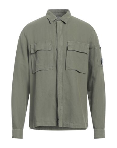 C.p. Company C. P. Company Man Shirt Military Green Size Xxl Cotton, Linen