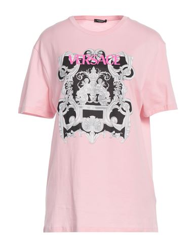 Versace Woman T-shirt Pink Size 6 Cotton