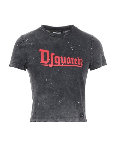 Dsquared2 Woman T-shirt Steel Grey Size M Cotton