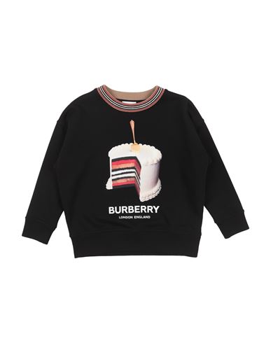 Burberry Babies'  Toddler Boy Sweatshirt Black Size 6 Cotton, Wool, Polyamide, Elastane
