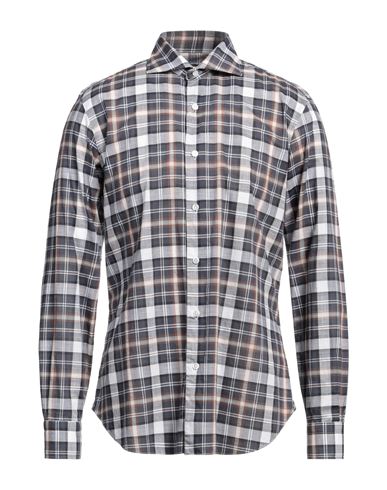 Barba Napoli Man Shirt Grey Size 17 Cotton In Grey