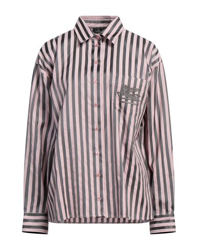 Etro Pegaso-embroidered Striped Shirt In Pink