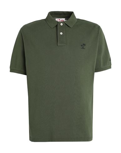 Mc2 Saint Barth Beverly Hills Vintage Man Polo Shirt Military Green Size L Cotton