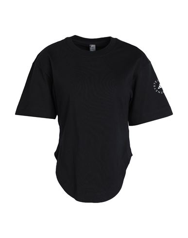 Adidas By Stella Mccartney Asmc Curfed Hem T-shirt Woman T-shirt Black Size L Organic Cotton