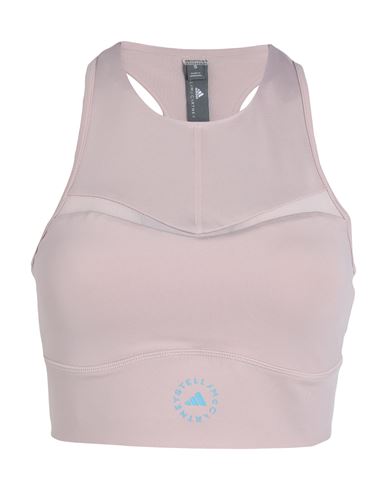 Adidas By Stella Mccartney Asmc Tpr Crop Woman Top Blush Size M Recycled Polyester, Recycled Elastan In Pink