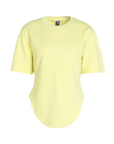 Adidas By Stella Mccartney Asmc Curfed Hem T-shirt Woman T-shirt Light Yellow Size L Organic Cotton