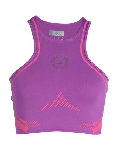 Adidas By Stella Mccartney Asmc Tpa Running Crop Woman Top Mauve Size M Recycled Polyester, Recycled In Purple