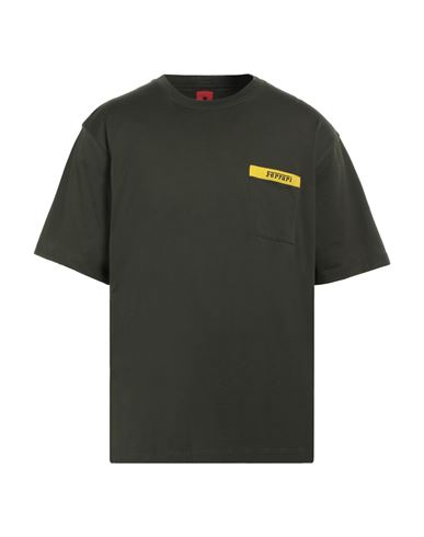 Ferrari Man T-shirt Military Green Size M Cotton
