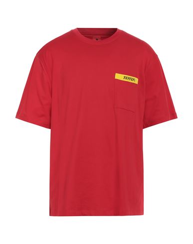 Shop Ferrari Man T-shirt Red Size L Cotton