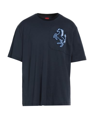 Ferrari Man T-shirt Navy Blue Size L Cotton