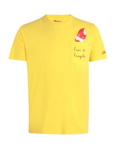 Shop Mc2 Saint Barth Austin Man T-shirt Yellow Size M Cotton