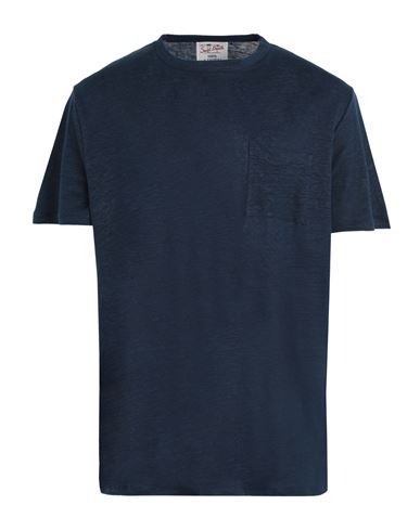 Mc2 Saint Barth Ecstasea Man T-shirt Navy Blue Size L Linen