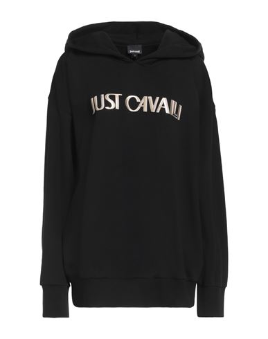 Just Cavalli Woman Sweatshirt Black Size Xl Cotton, Elastane