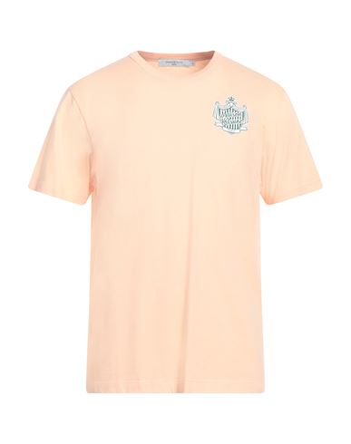 Shop Maison Kitsuné Man T-shirt Apricot Size L Cotton In Orange