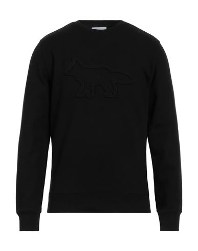 Shop Maison Kitsuné Man Sweatshirt Black Size L Cotton, Polyester
