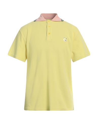 Shop Maison Kitsuné Man Polo Shirt Yellow Size L Cotton