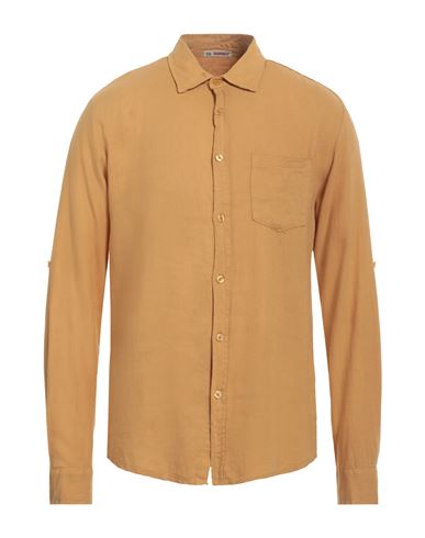 Equipages® Equipages Man Shirt Ocher Size Xxl Linen In Yellow