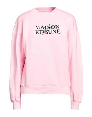 Shop Maison Kitsuné Woman Sweatshirt Pink Size L Cotton
