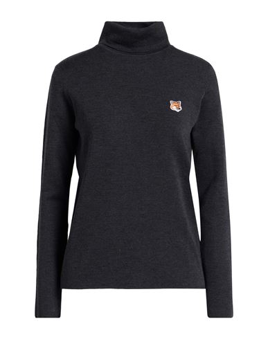 Maison Kitsuné Woman Turtleneck Charcoal Size S Wool In Gray