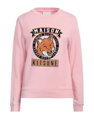 Shop Maison Kitsuné Woman Sweatshirt Pink Size S Cotton