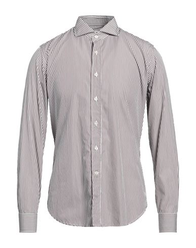 Mcr Man Shirt Brown Size 17 ½ Cotton