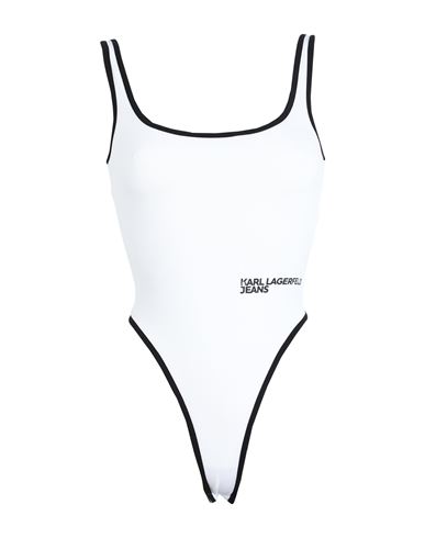 Karl Lagerfeld Jeans Logo-embroidered Bodysuit In White