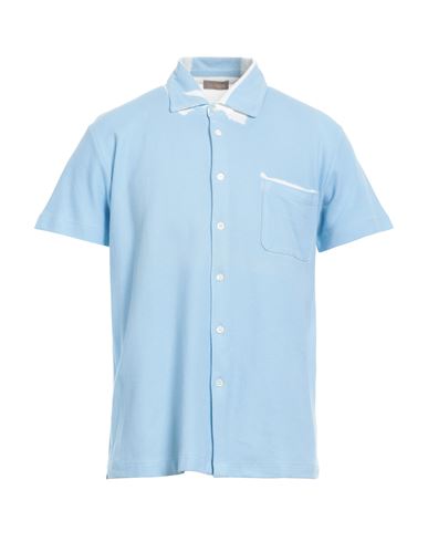 Cruciani Man Shirt Sky Blue Size 40 Cotton